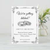 Invitation Bagues en platine et cadre motif (Debout devant)