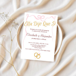 Invitation Bagues espagnoles délicates à nœud rose pour fianç