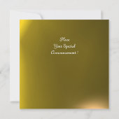 Invitation BAGUES MAGIQUES, MONOGRAMME bijou or jaune (Dos)