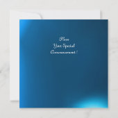 Invitation BAGUES MAGIQUES, monogramme gemme glace bleue (Dos)