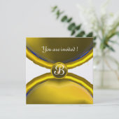 Invitation BAGUES MAGIQUES, MONOGRAMME gemme glace jaune (Debout devant)