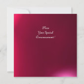 Invitation BAGUES MAGIQUES, monogramme gemme glace rose (Dos)