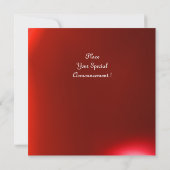 Invitation BAGUES MAGIQUES, monogramme gemme rouge argent (Dos)