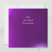 Invitation BAGUES MAGIQUES, monogramme gemme violet (Dos)