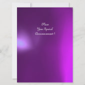 Invitation BAGUES MAGIQUES, parchemin monogramme gemme violet (Dos)