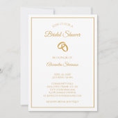 Invitation Bagues Mariage blanc et or simples Fête des mariée (Devant)