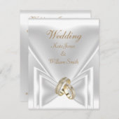 Invitation Bagues mariages élégantes en or blanc (Devant / Derrière)