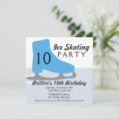 Invitation Bahama Blue Skate Date Ice Skate Birthday Party (Debout devant)