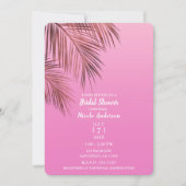Invitation Bahama Breeze Bronze Palm Fête de Mariage Rose (Devant)