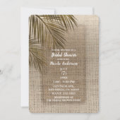 Invitation Bahama Breeze Bronze Palme Rustique Toile de Jute  (Devant)