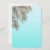 Invitation Bahama Breeze Cuivre Palm Aqua Mariage bleu mer (Dos)
