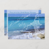 INVITATION BAHAMAS BEACH SHORE FÊTE DES MARIÉES (Devant / Derrière)