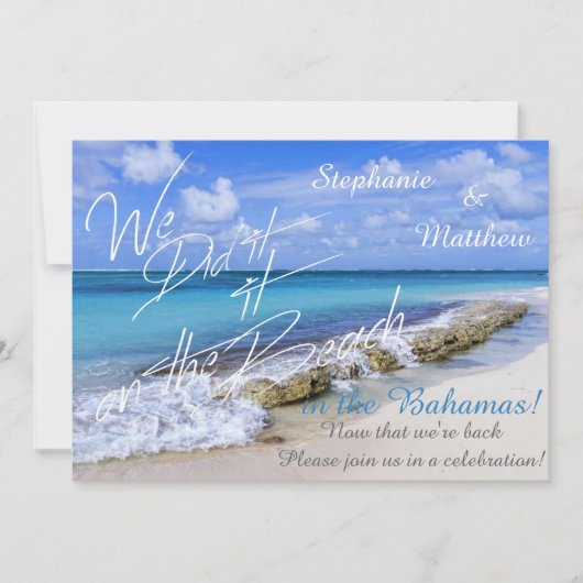 Invitation BAHAMAS BEACH SHORE Mariage Nous l'avons fait sur (Devant)