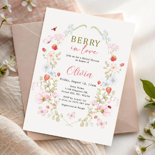 Invitation Baie Amoureuse Fête de Mariage aux Fraises