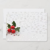 Invitation Baie de houx,Flocons de neige,Étoiles, Fête d'entr (Dos)