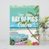 Invitation Baie des Cochons, Cuba affiche de vacances à la pl (Debout devant)