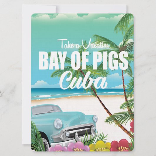 Invitation Baie des Cochons, Cuba affiche de vacances à la pl (Devant)