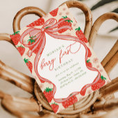Invitation Baie Fille 1er Anniversaire Fraise