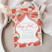 Invitation Baie Fille 1er Anniversaire Fraise