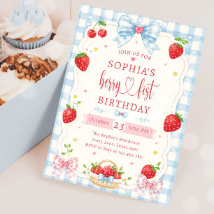 Invitation Baie Premier Cute 1er Anniversaire Fraise