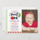 Invitation Baie Sucrée UNE Fête du premier anniversaire Bébé  (Devant)