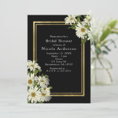 Invitation Baies blanches Black & Gold Elegant Chic Invitatio (Debout devant)