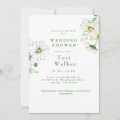 Invitation Baies blanches Wedding shower vert et blanc (Devant)