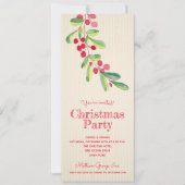 Invitation Baies d'aquarelle et Noël Feuille (Devant)