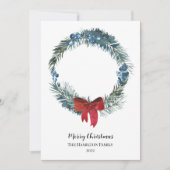 Invitation Baies d'aquarelle et verdure Noël de la couronne (Devant)