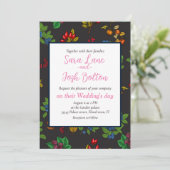 Invitation Baies d'automne sur chocolat brun (Debout devant)