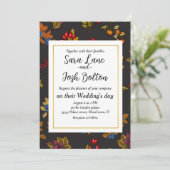 Invitation Baies d'automne sur chocolat brun 2 (Debout devant)