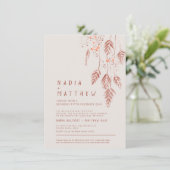 Invitation Baies d'herbe tassées couleur terre cuite aquarell (Debout devant)