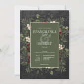 Invitation Baies d'hiver rustiques et Mariage noir de pin (Devant)