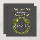 Invitation Baies et champignons de la forêt d'aquarelle guerr (Devant / Derrière)