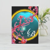 Invitation BAIES MAGIQUES 4, agate rouge MONOGRAMME (Debout devant)