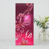 Invitation BAIES MAGIQUES 4, Champagne rouge rubis MONOGRAMME (Debout devant)