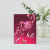 Invitation BAIES MAGIQUES 4, CHAMPAGNE rouge rubis MONOGRAMME (Debout devant)