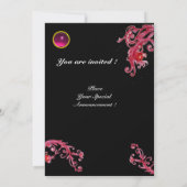 Invitation BAIES MAGIQUES 4, MONOGRAMME agate rouge (Dos)