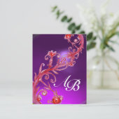 Invitation BAIES MAGIQUES 4, MONOGRAMME améthyste pourpre cha (Debout devant)