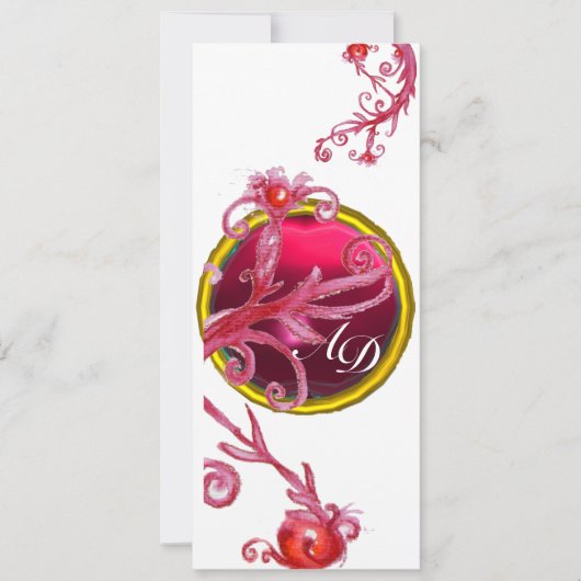 Invitation BAIES MAGIQUES 4, MONOGRAMME bleu aigue-marine (Devant)