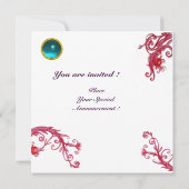 Invitation BAIES MAGIQUES 4, MONOGRAMME bleu aigue-marine (Dos)