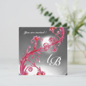 Invitation BAIES MAGIQUES 4, MONOGRAMME cristal rouge blanc (Debout devant)