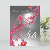 Invitation BAIES MAGIQUES 4, MONOGRAMME cristal rouge blanc (Debout devant)