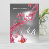 Invitation BAIES MAGIQUES 4, MONOGRAMME cristal rouge blanc (Debout devant)