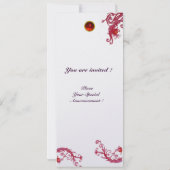 Invitation BAIES MAGIQUES 4, MONOGRAMME glace rubis rouge (Dos)