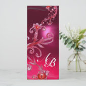 Invitation BAIES MAGIQUES 4, MONOGRAMME glace rubis rouge (Debout devant)