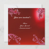 Invitation BAIES MAGIQUES 4, MONOGRAMME glace rubis rouge (Dos)