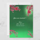 Invitation BAIES MAGIQUES 4, monogramme or jade rouge (Dos)