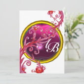 Invitation BAIES MAGIQUES 4, MONOGRAMME rouge rubis (Debout devant)