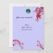 Invitation BAIES MAGIQUES 4, MONOGRAMME rouge rubis (Dos)